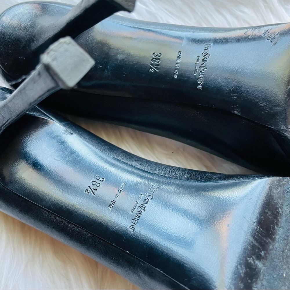Yves Saint Laurent Tribtoo Black Leather Platform Heels - Picture 13 of 14
